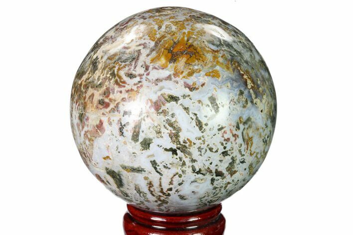 Colorful, Polished Agate/Jasper Sphere - Madagascar #159948